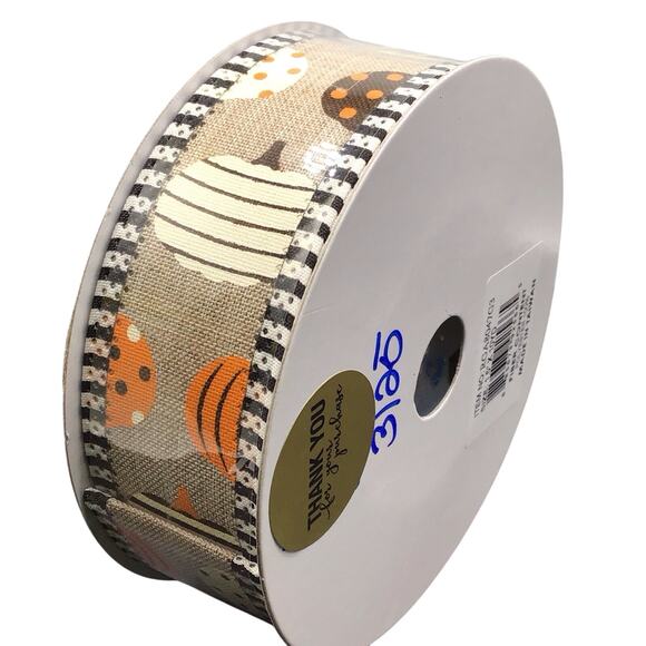 Fall Ribbon Lot 6 Rolls Wired Edge Pumpkins Plaid Gnomes Autumn Leaves Harvest 6 - Picture 8 of 11